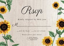 Sunflowers and wood - RSVP card